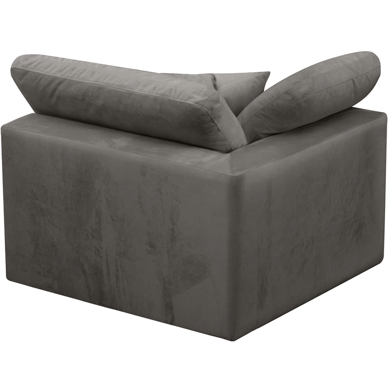 Meridian Furniture Cozy Gray Velvet Modular Corner Chair