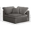 Meridian Furniture Cozy Gray Velvet Modular Corner Chair