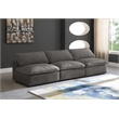 Meridian Furniture Cozy Gray Velvet Modular 3 Piece Armless Sofa