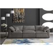 Meridian Furniture Cozy Gray Velvet Modular 3 Piece Sofa