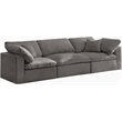 Meridian Furniture Cozy Gray Velvet Modular 3 Piece Sofa