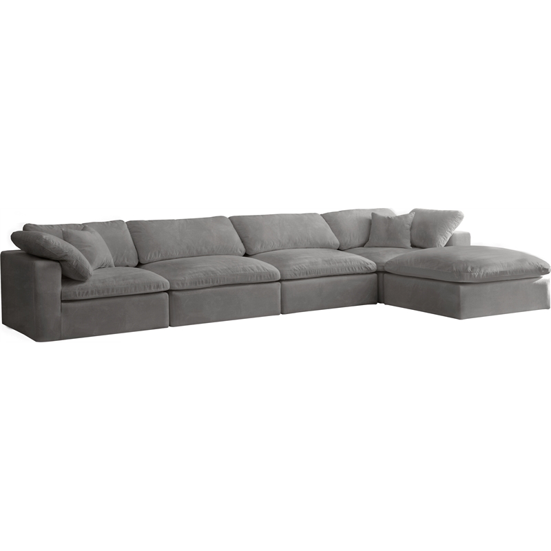 Gray/5-Piece: 2 Armless Chair, 2 Corner Chair, 1 Ottoman