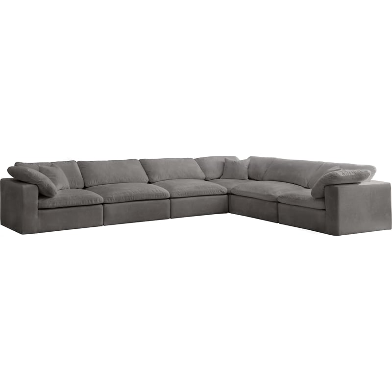 Grey/6-Piece: 3 Armless Chair, 3 Corner Chair