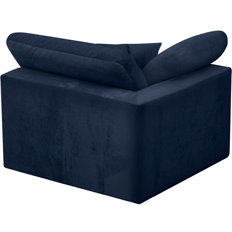 Meridian Furniture Cozy Navy Velvet Modular Corner Chair