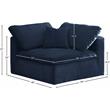 Meridian Furniture Cozy Navy Velvet Modular Corner Chair