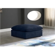 Meridian Furniture Cozy Navy Velvet Modular Ottoman