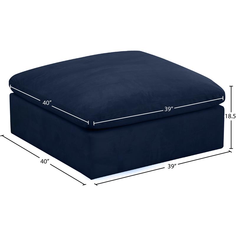 Meridian Furniture Cozy Navy Velvet Modular Ottoman