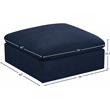 Meridian Furniture Cozy Navy Velvet Modular Ottoman
