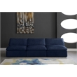 Meridian Furniture Cozy Navy Velvet Modular 3 Piece Armless Sofa