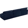 Meridian Furniture Cozy Navy Velvet Modular 3 Piece Armless Sofa