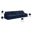 Meridian Furniture Cozy Navy Velvet Modular 3 Piece Armless Sofa