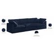 Meridian Furniture Cozy Navy Velvet Modular 3 Piece Sofa