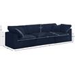 Meridian Furniture Cozy Navy Velvet Modular 3 Piece Sofa