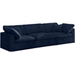 Meridian Furniture Cozy Navy Velvet Modular 3 Piece Sofa
