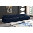 Meridian Furniture Cozy Navy Velvet Modular 4 Piece Armless Sofa