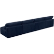 Meridian Furniture Cozy Navy Velvet Modular 4 Piece Armless Sofa