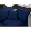 Meridian Furniture Cozy Navy Velvet Modular 2 Piece Armless Loveseat