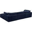 Meridian Furniture Cozy Navy Velvet Overstuffed Modular Sectional