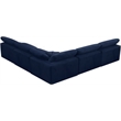 Meridian Furniture Cozy Navy Velvet Overstuffed Modular Sectional