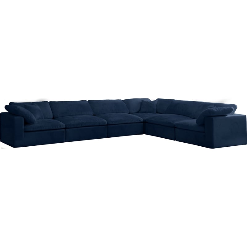 Navy/6-Piece: 3 Armless Chair, 3 Corner Chair