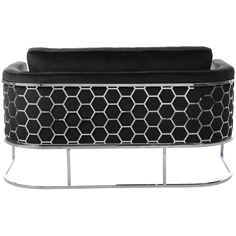 Meridian Furniture Casa Black Velvet Upholstereded Loveseat