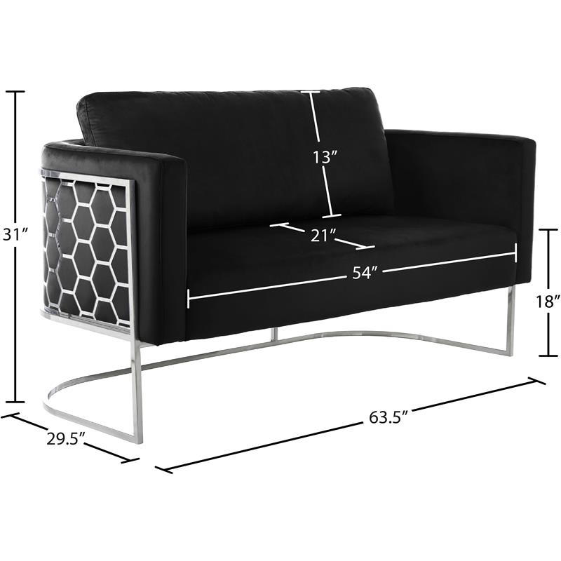 Meridian Furniture Casa Black Velvet Upholstereded Loveseat