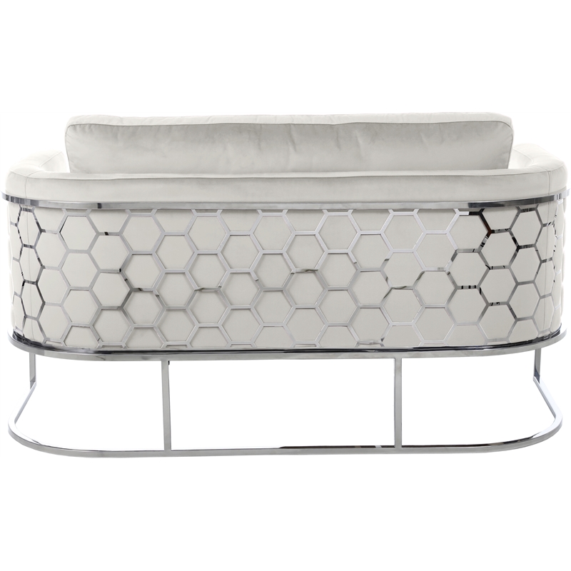 Meridian Furniture Casa Cream Velvet Upholstereded Loveseat