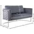 Meridian Furniture Casa Gray Velvet Upholstereded Loveseat