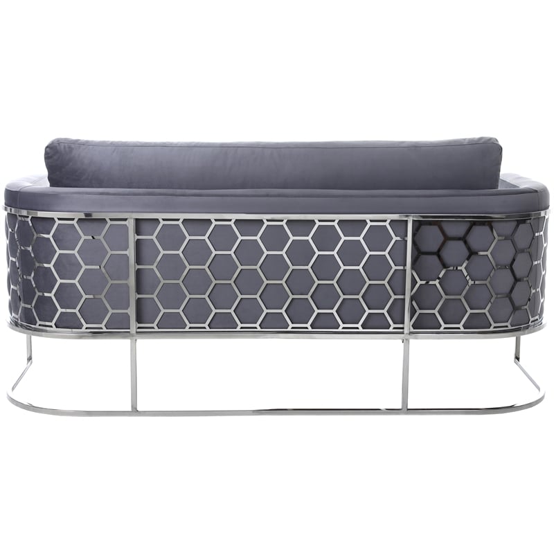 Meridian Furniture Casa Gray Velvet Upholstereded Sofa