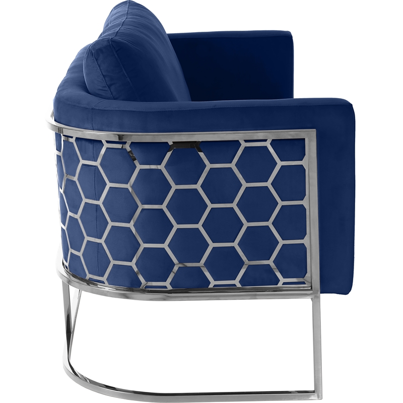 Meridian Furniture Casa Navy Velvet Upholstereded Loveseat
