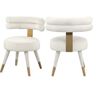 Meridian Furniture Fitzroy Cream Velvet Dining Chair (Set of 2)