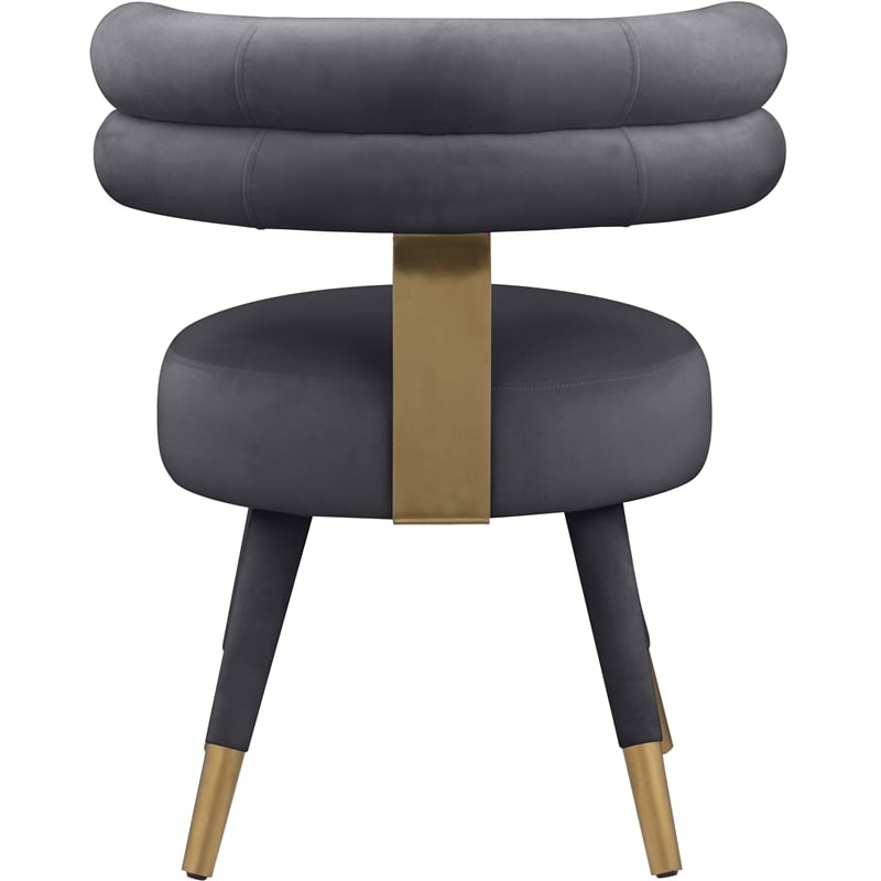 Meridian Furniture Fitzroy Gray Velvet Dining Chair (Set of 2)