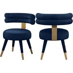 Meridian Furniture Fitzroy Navy Velvet Dining Chair (Set of 2)