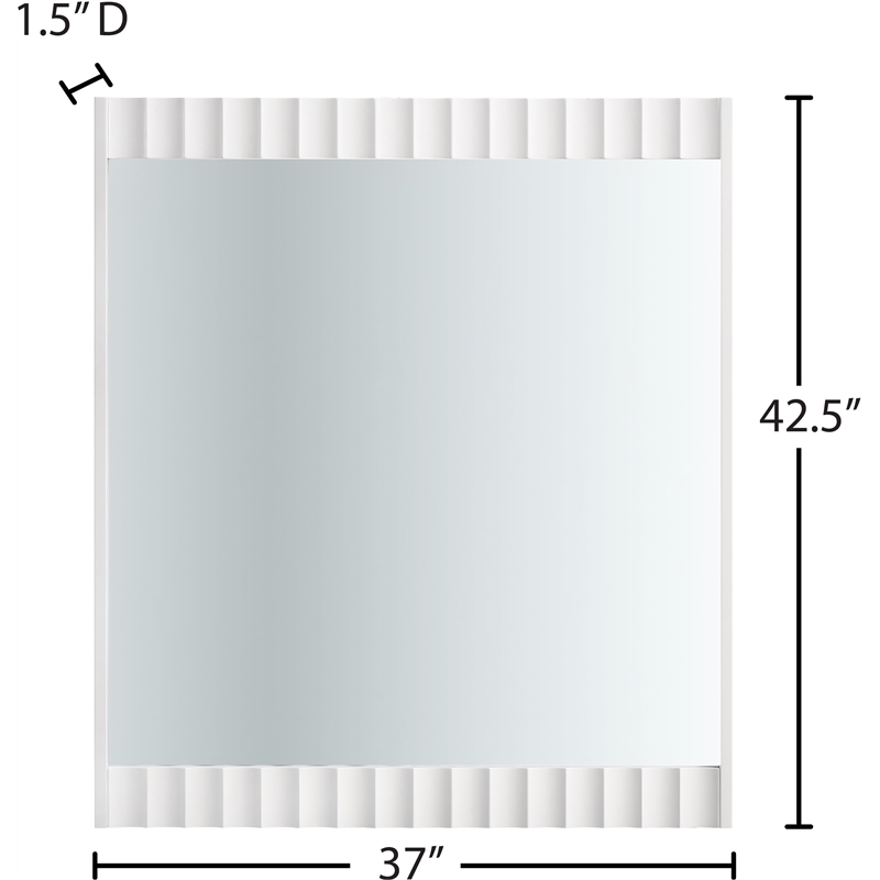 Meridian Furniture Modernist White Medium Gloss Finished Mirror