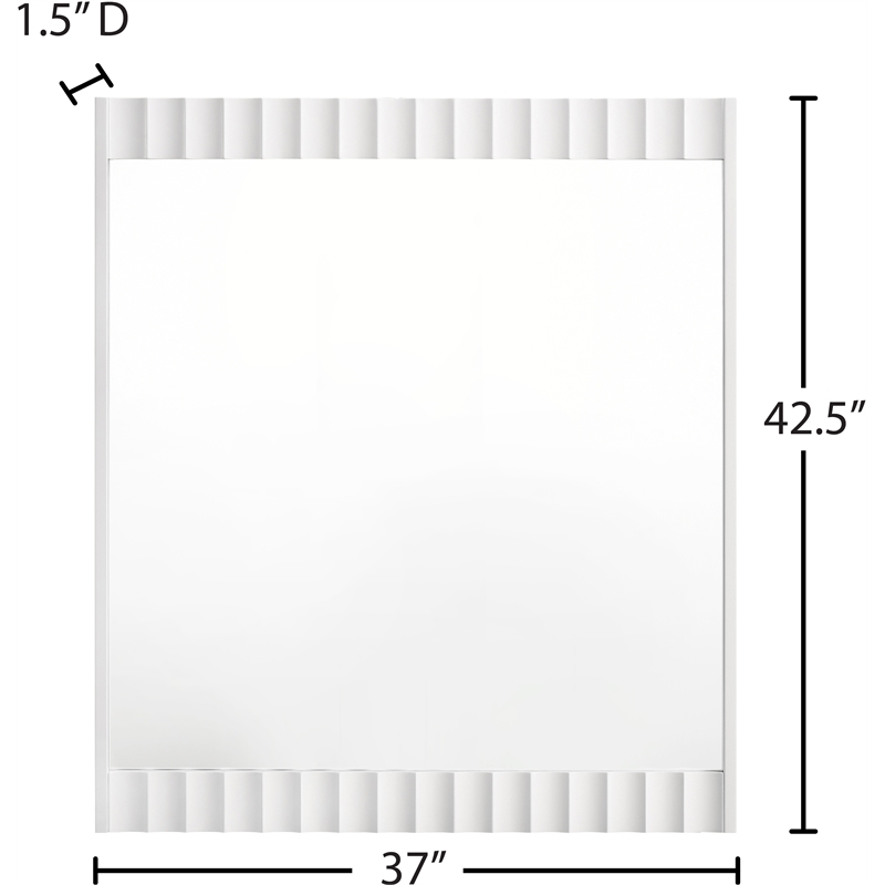 Meridian Furniture Modernist White Medium Gloss Finished Mirror