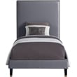 Meridian Furniture Harlie Gray Velvet Twin Bed