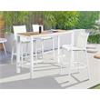 Meridian Furniture Nizuc Brown Wood Outdoor Patio Rectangle Bar Table