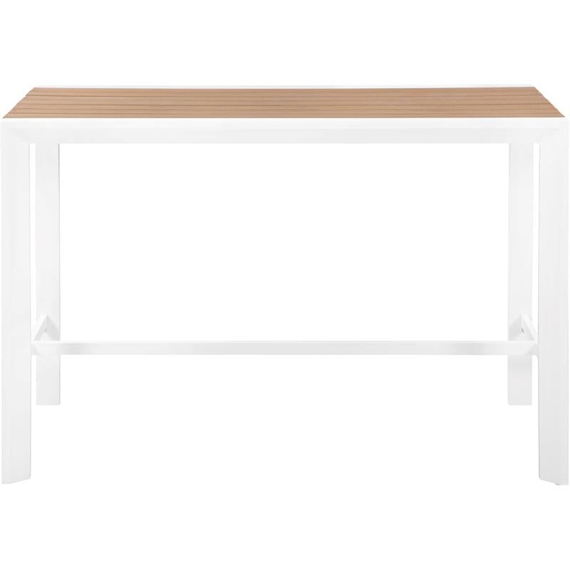 Meridian Furniture Nizuc Brown Wood Outdoor Patio Rectangle Bar Table