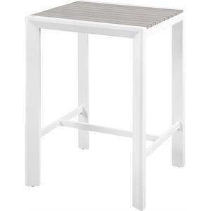 Meridian Furniture Nizuc Grey Wood Outdoor Patio Square Bar Table