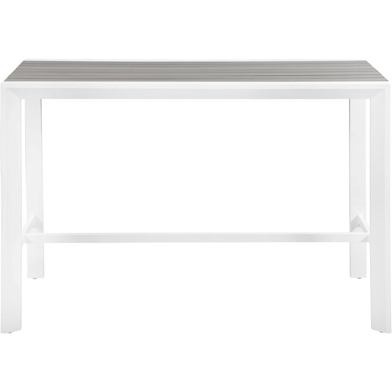 Meridian Furniture Nizuc Grey Wood Outdoor Patio Rectangle Bar Table