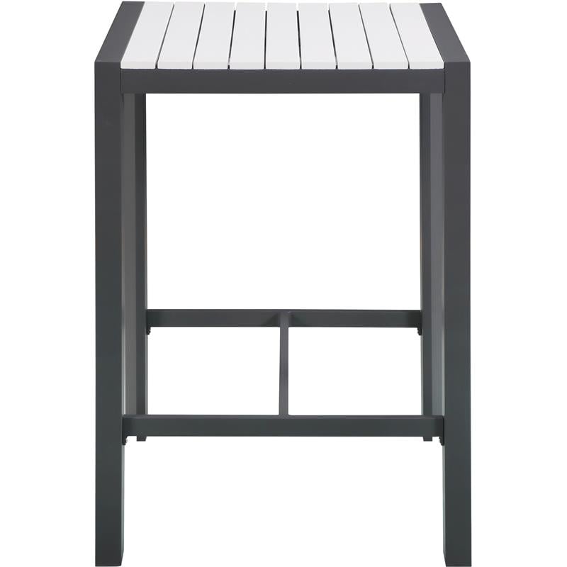 Meridian Furniture Nizuc White Wood Outdoor Patio Square Bar Table