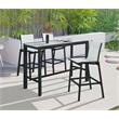 Meridian Furniture Nizuc White Wood Outdoor Patio Rectangle Bar Table