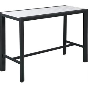 Meridian Furniture Nizuc White Wood Outdoor Patio Rectangle Bar Table
