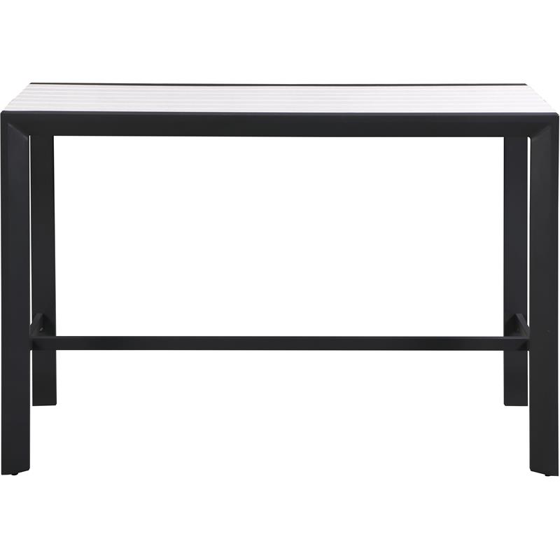 Meridian Furniture Nizuc White Wood Outdoor Patio Rectangle Bar Table