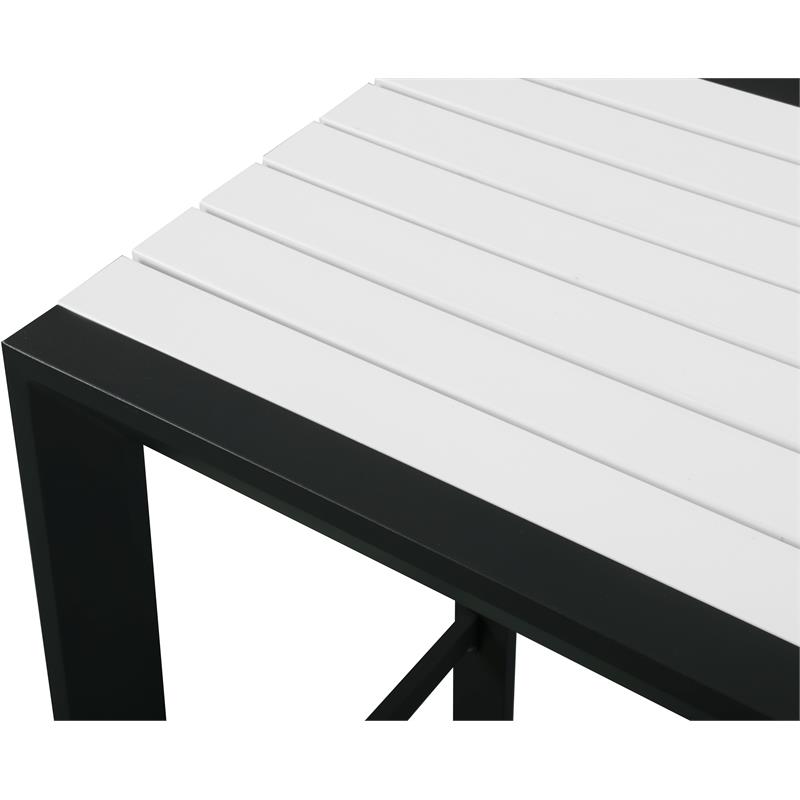Meridian Furniture Nizuc White Wood Outdoor Patio Rectangle Bar Table