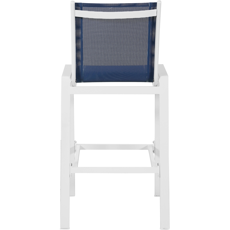Meridian Furniture Nizuc Navy Outdoor Patio Mesh Barstool (Set of 2)