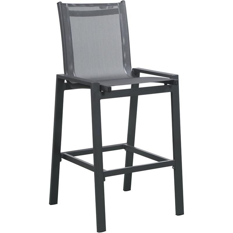 Meridian Furniture Nizuc Black Outdoor Patio Mesh Barstool (Set of 2)