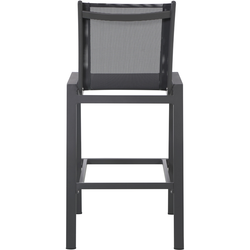 Meridian Furniture Nizuc Black Outdoor Patio Mesh Barstool (Set of 2)