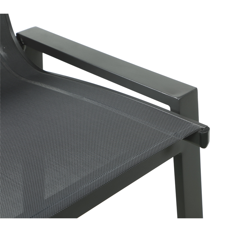 Meridian Furniture Nizuc Black Outdoor Patio Mesh Barstool (Set of 2)