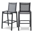 Meridian Furniture Nizuc Black Outdoor Patio Mesh Barstool (Set of 2)
